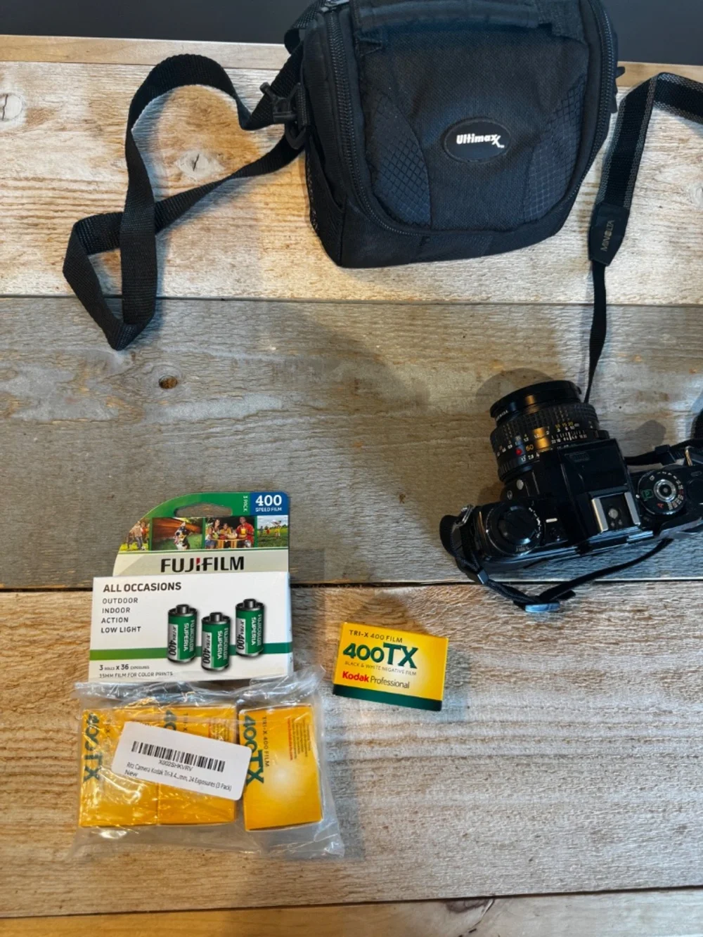 Minolta X-700 camera with case and extra film